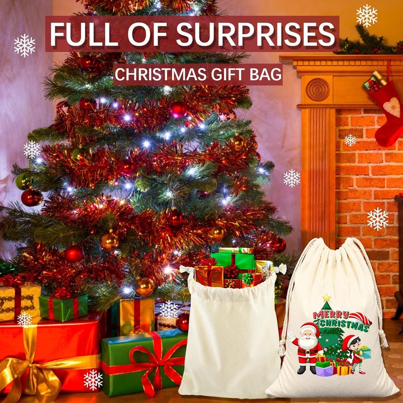 OKBA 10 PCS Sublimation blank drawstring bag Reusable canvas Heat Press DIY crafts Party Wedding Christmas storage Home party art supplies - Image 5